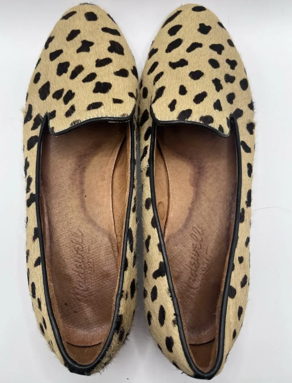Madewell Women’s Animal Print Slip-On Loafer Flats Faux Fur Almond Toe 6